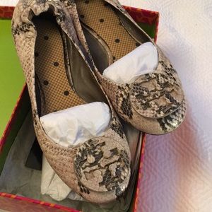 Tory Burch Reva Flat snakeskin